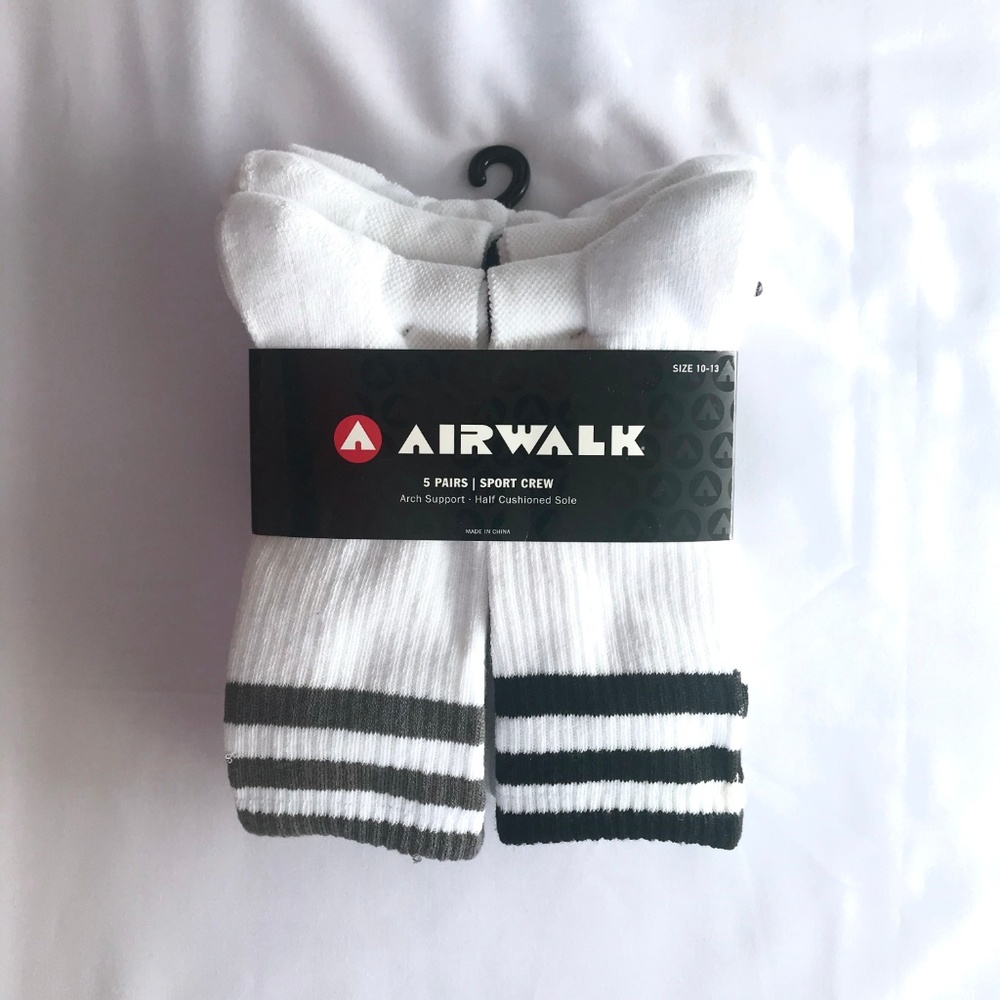 AirWalk 5 Pairs/Sport Crew Socks